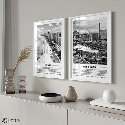 Las Vegas Black & White City Print