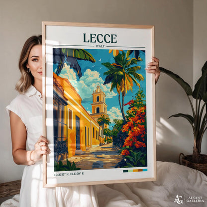 Lecce Italy Retro Travel Print