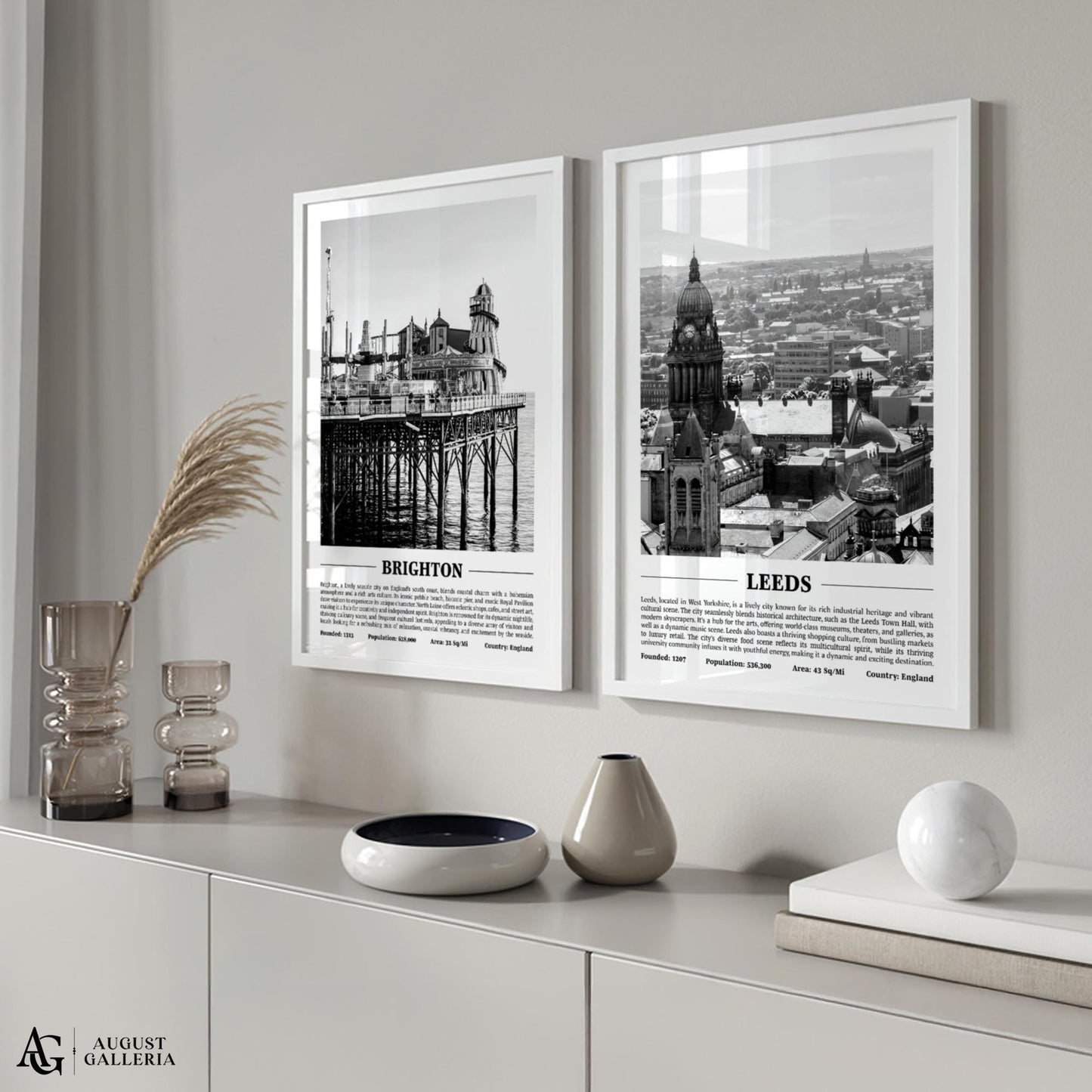 Leeds Black & White City Print