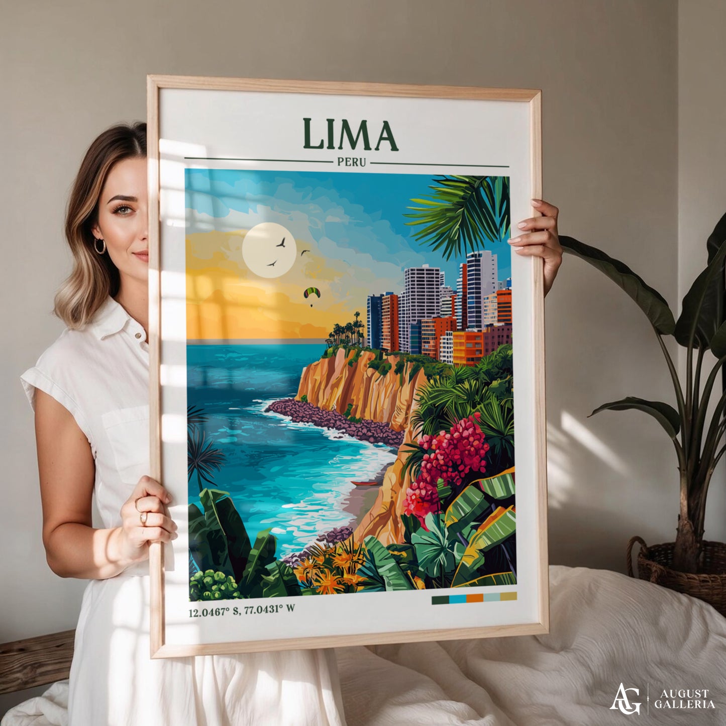 Lima Peru Retro Travel Print
