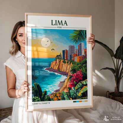 Lima Peru Retro Travel Print