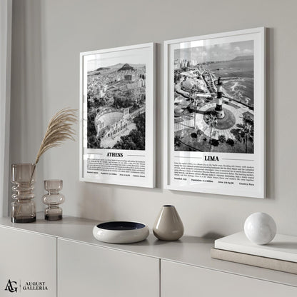 Lima Black & White City Print