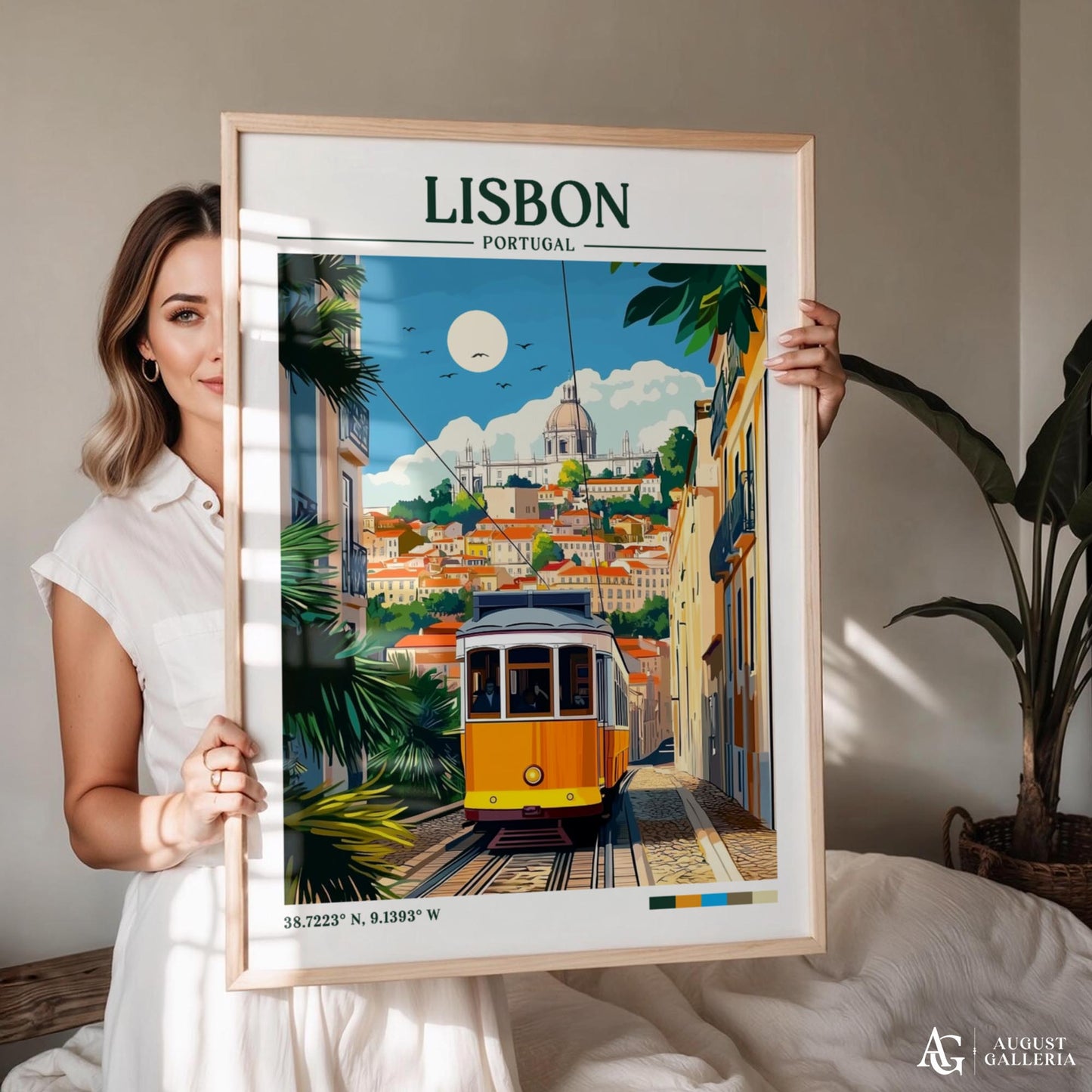 Lisbon Portugal Retro Travel Print