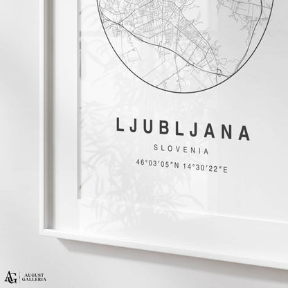 Ljubljana Minimalist Map