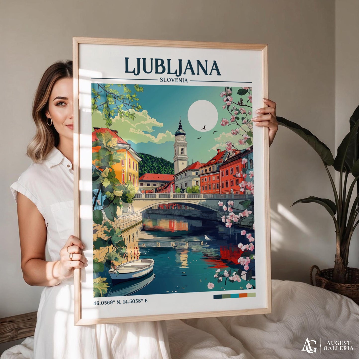 Ljubljana Retro Travel Print
