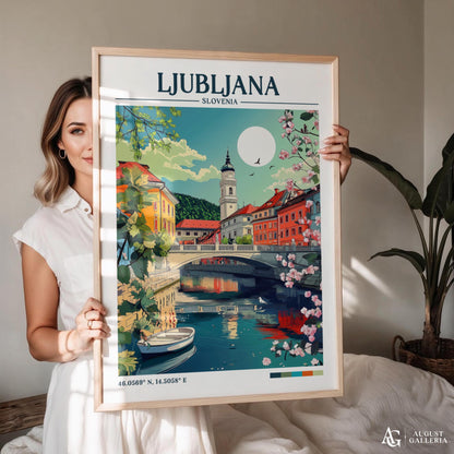 Ljubljana Retro Travel Print