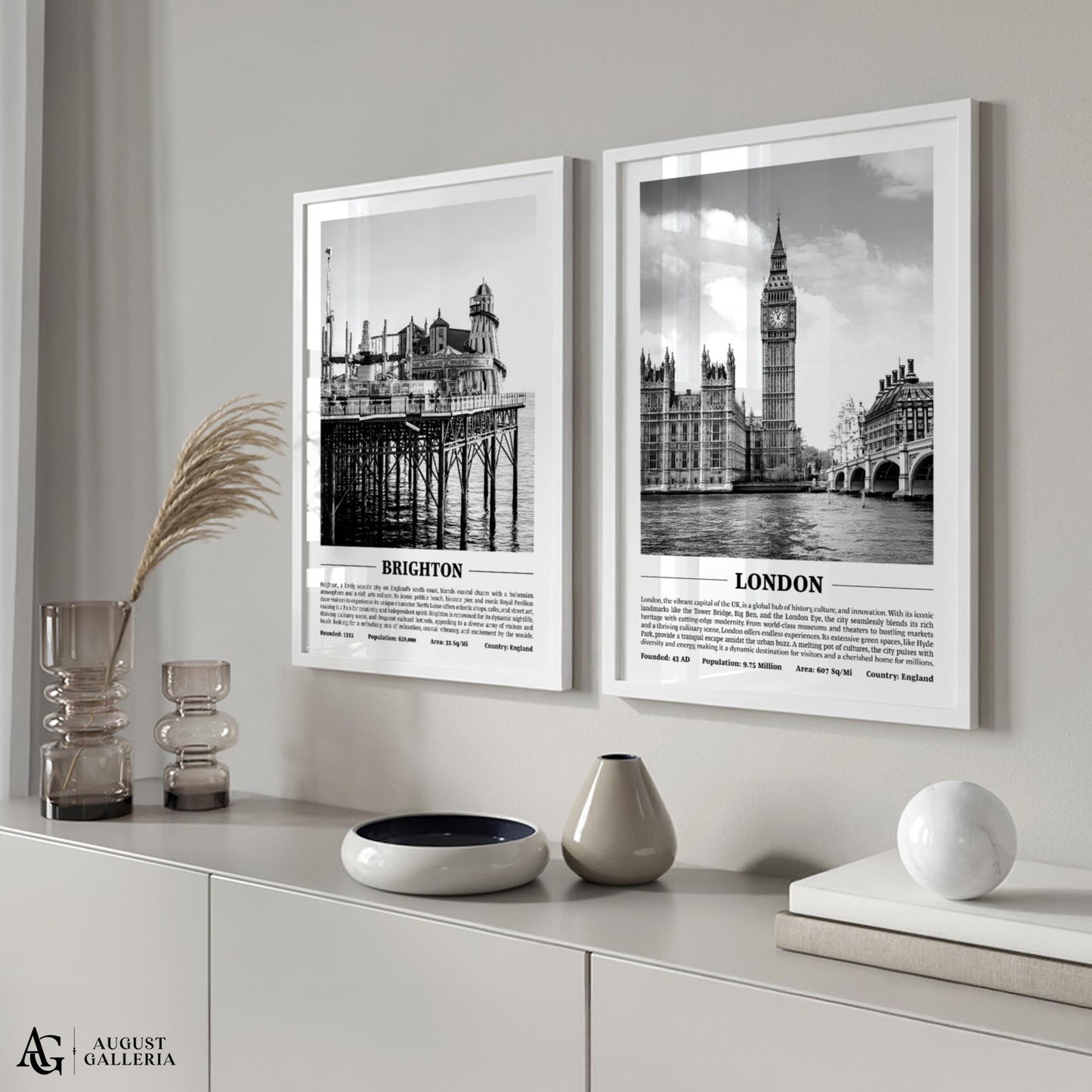 London Black & White City Print