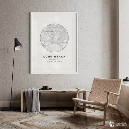 Long Beach Minimalist Map