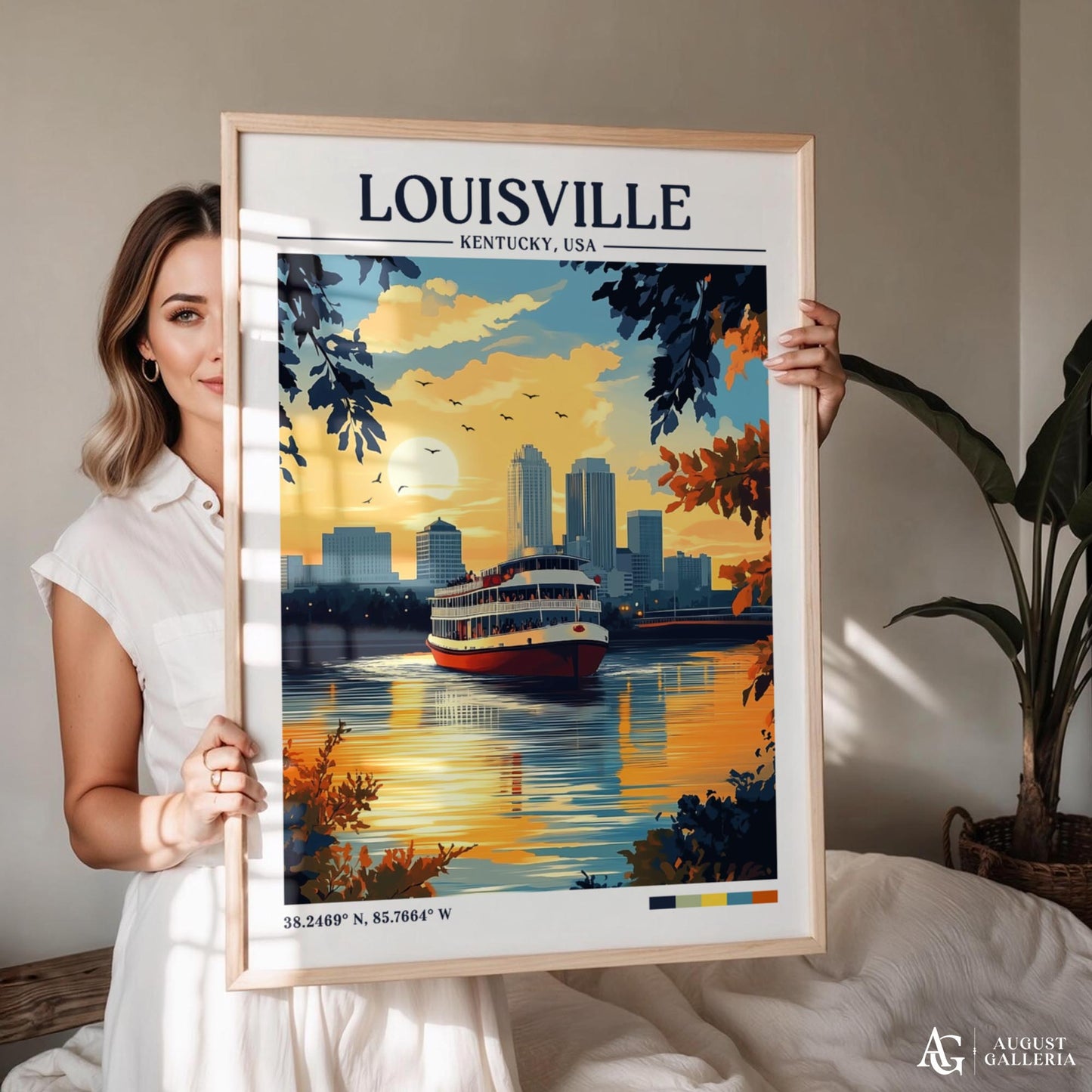 Louisville Kentucky Retro Travel Print