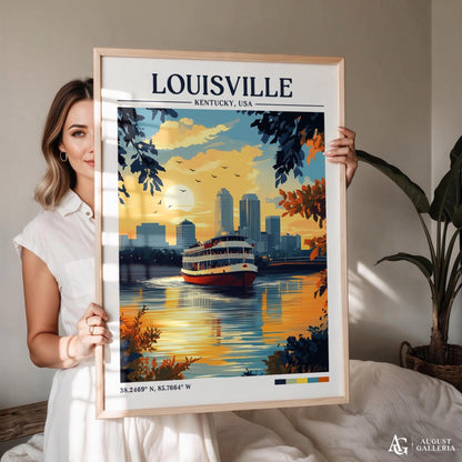 Louisville Kentucky Retro Travel Print