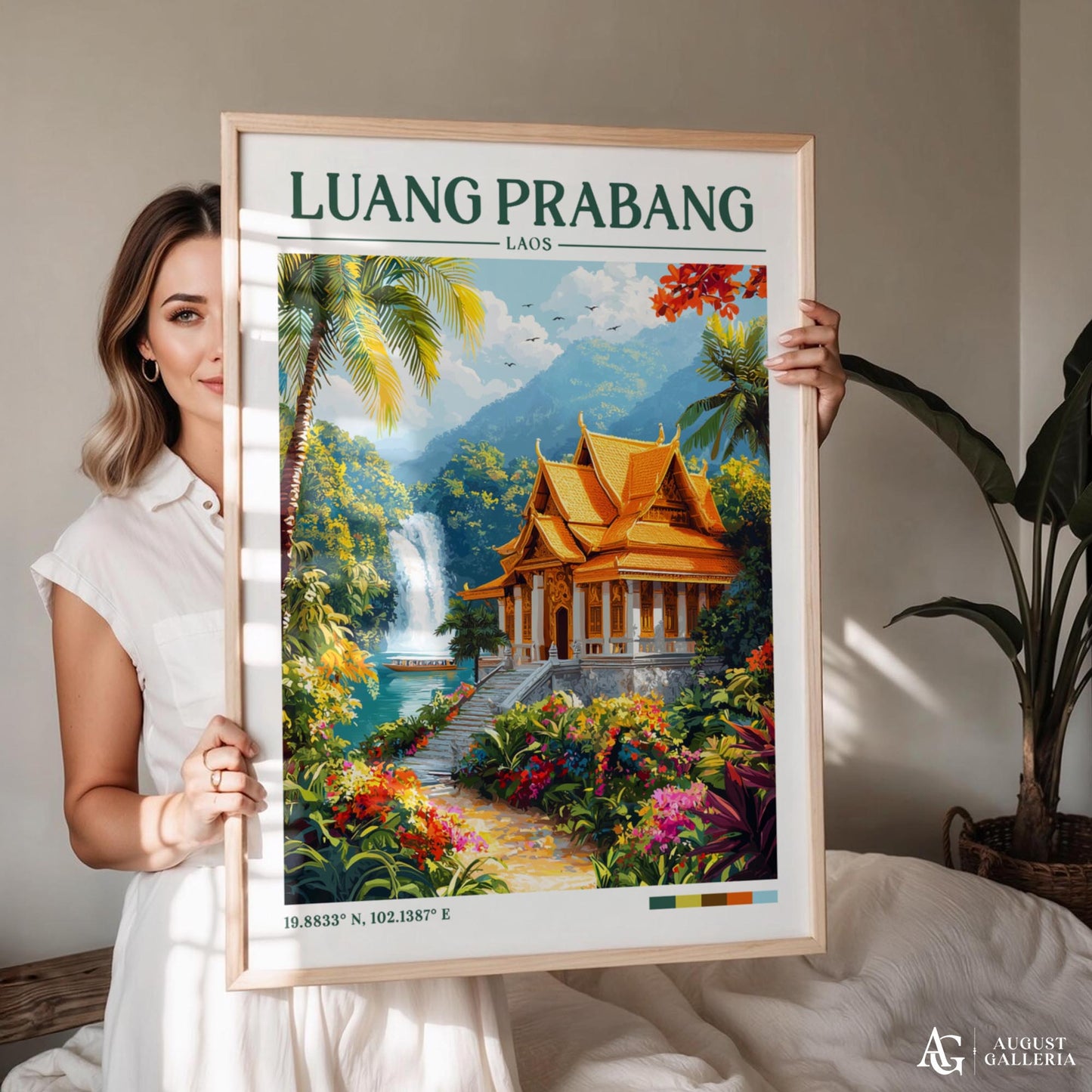 Luang Prabang Retro Travel Print