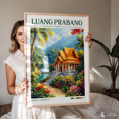 Luang Prabang Retro Travel Print