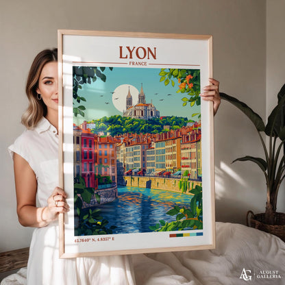 Lyon France Retro Travel Print