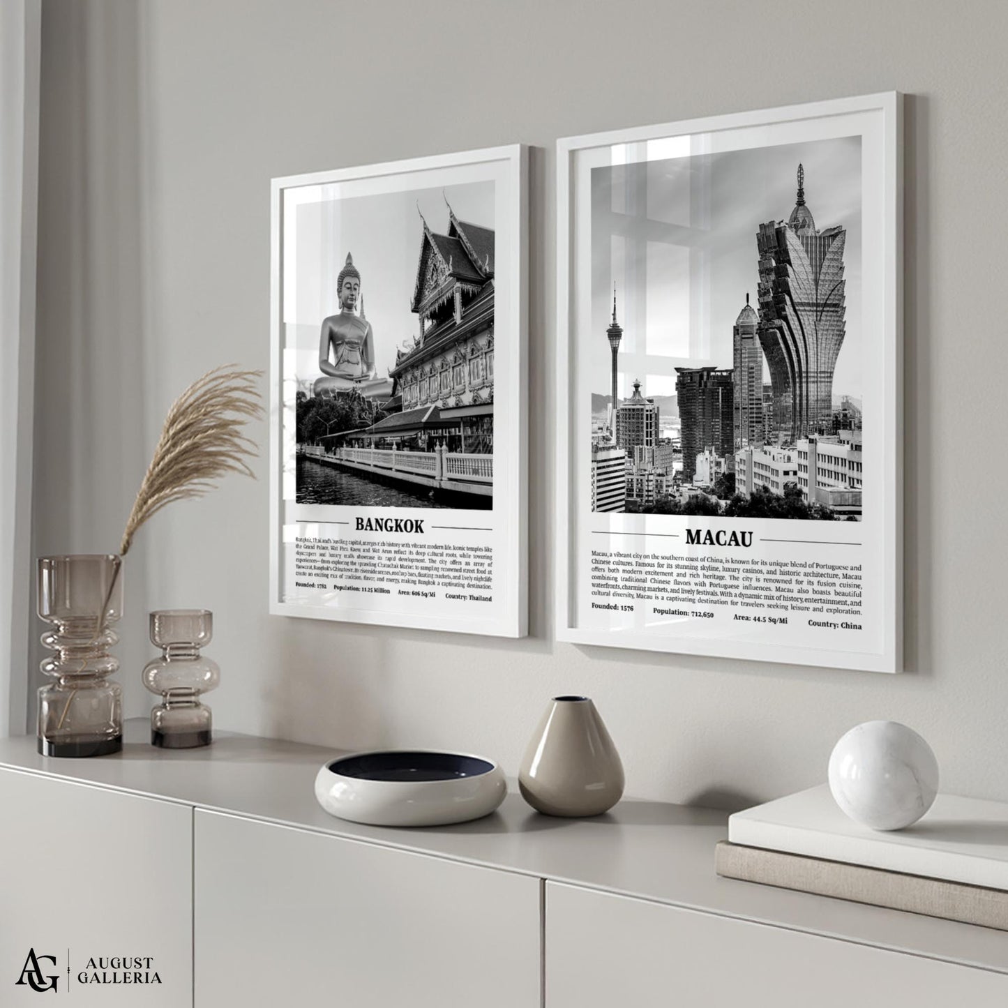 Macau Black & White City Print