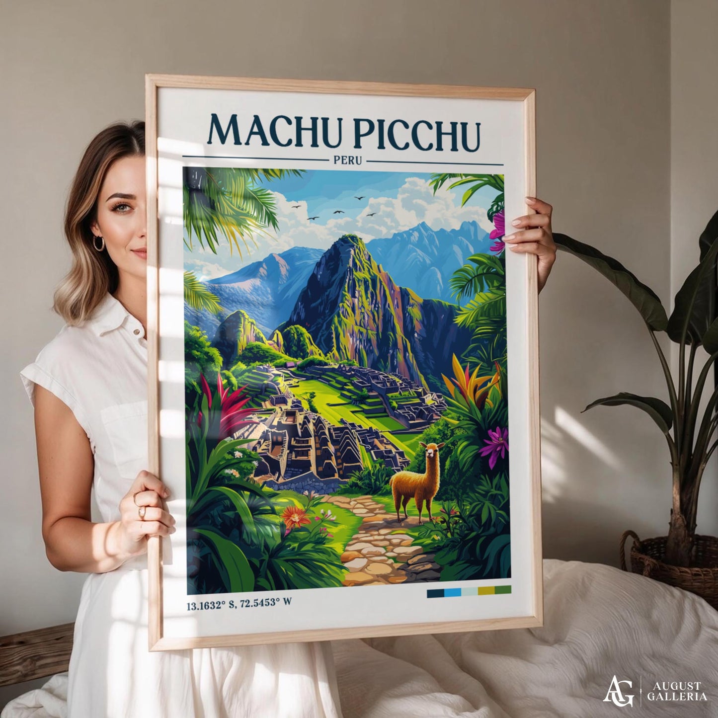 Machu Picchu Retro Travel Print