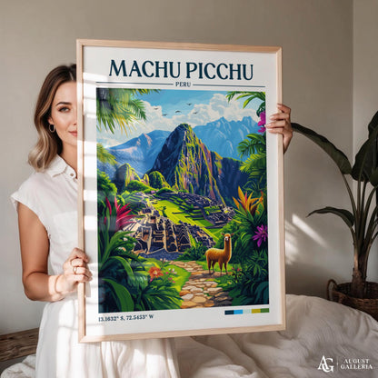 Machu Picchu Retro Travel Print