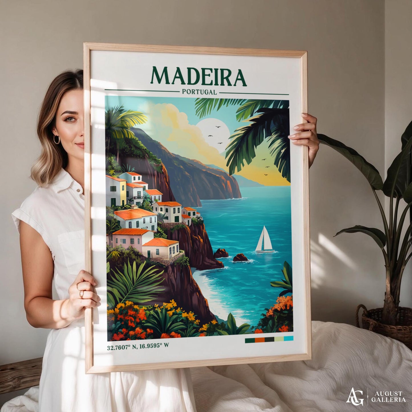 Madeira Portugal Retro Travel Print