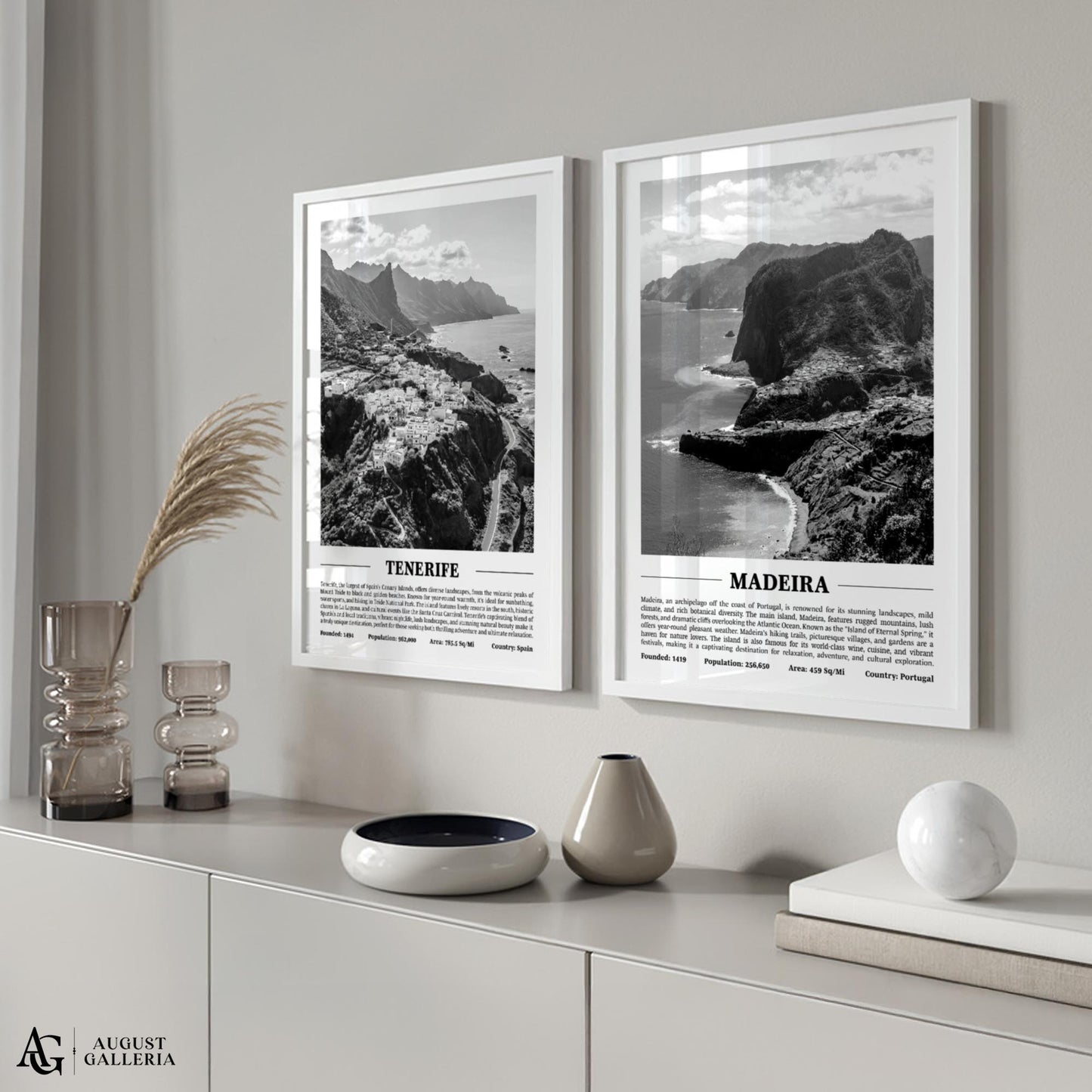 Madeira Black & White City Print