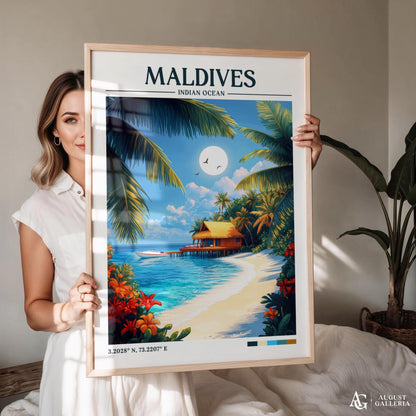 Maldives Retro Travel Print