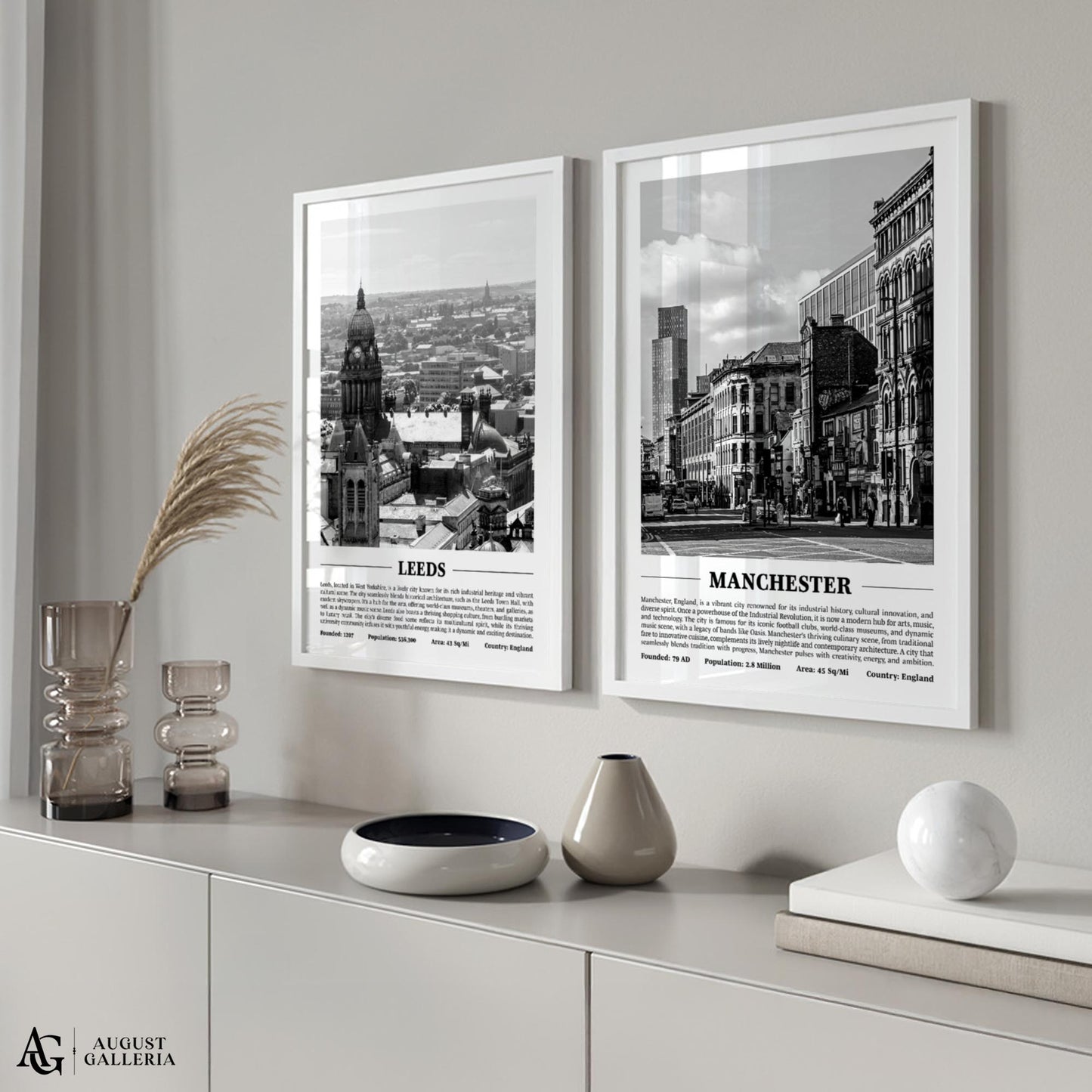 Manchester Black & White City Print