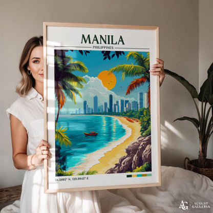 Manila Philippines Retro Travel Print
