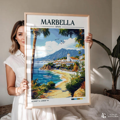 Marbella Spain Retro Travel Print