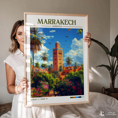 Marrakech Morocco Retro Travel Print