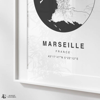 Marseille Minimalist Map