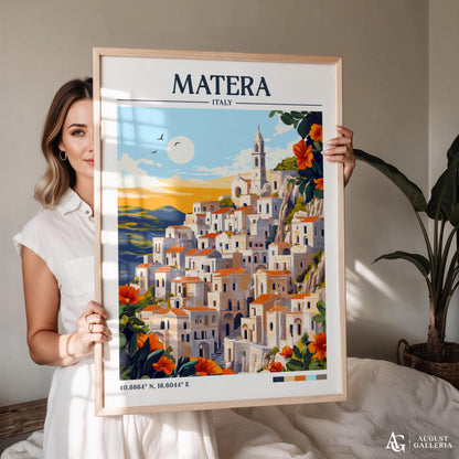 Matera Italy Retro Travel Print