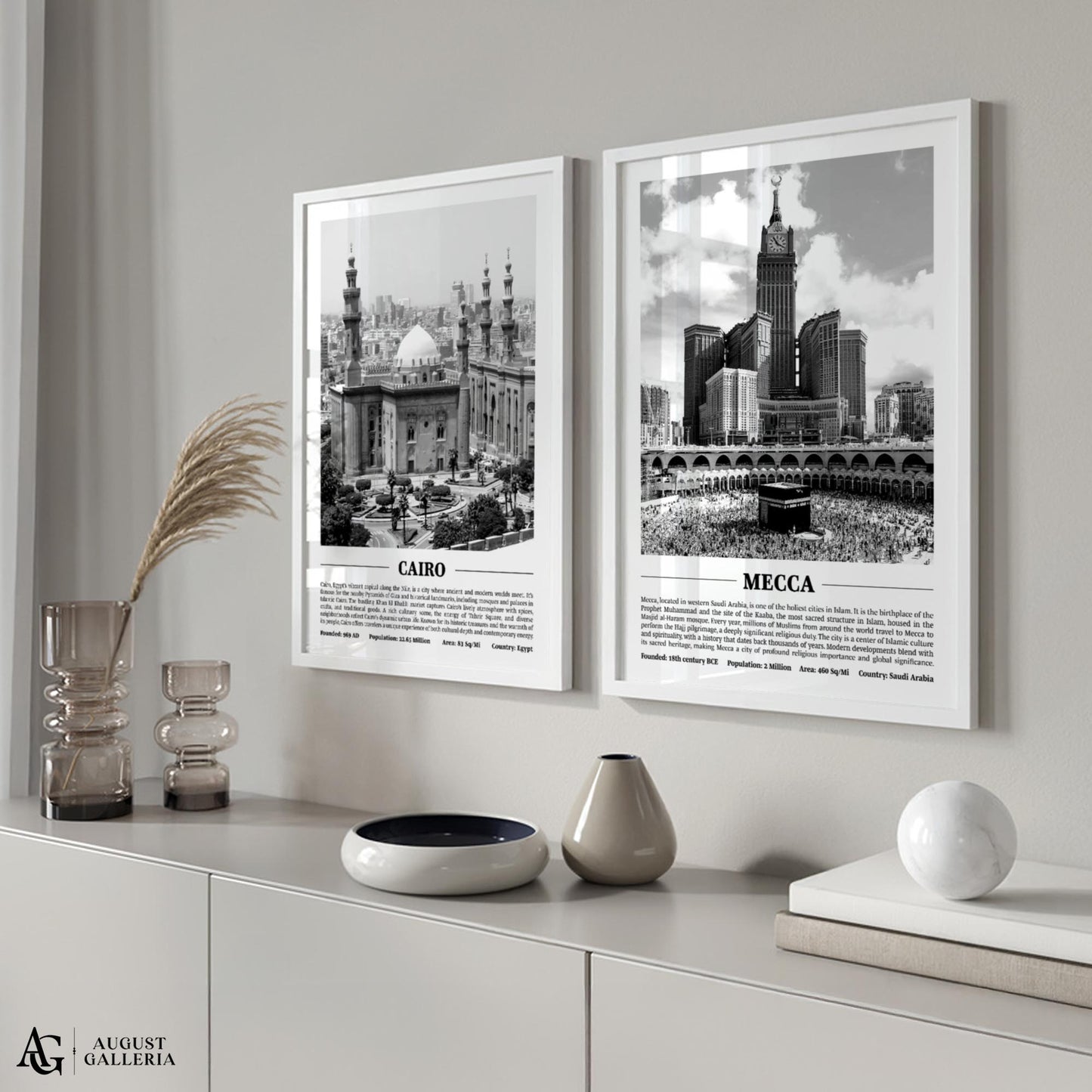 Mecca Black & White City Print