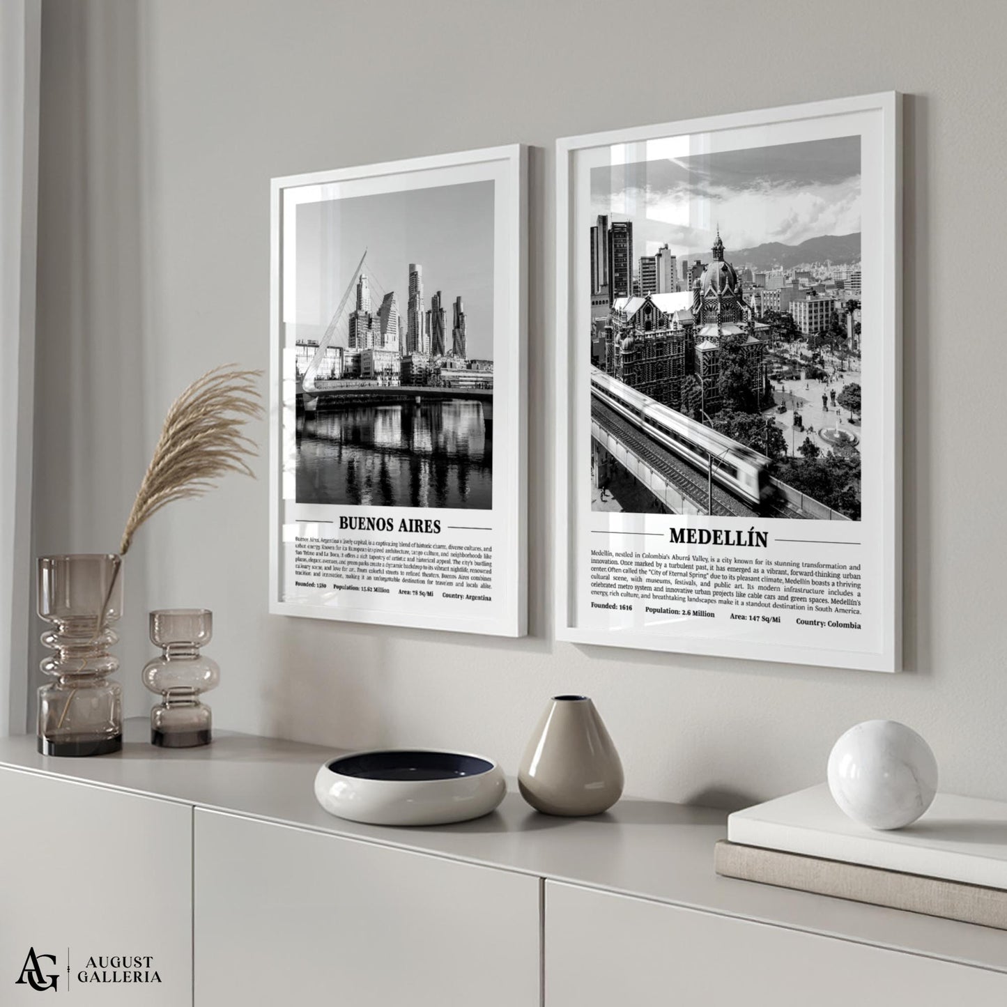 Medellín Black & White City Print