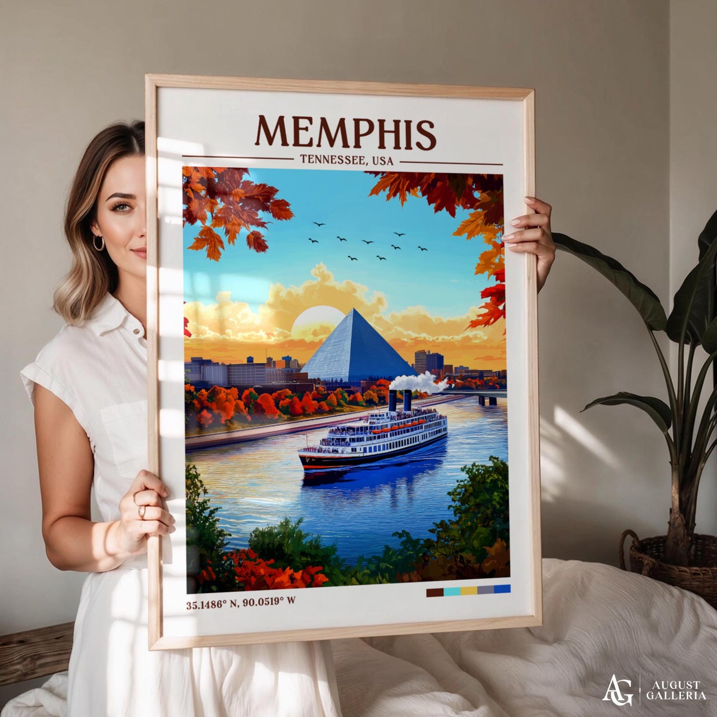 Memphis Tennessee Retro Travel Print