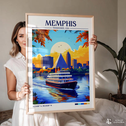 Memphis Tennessee Retro Travel Print