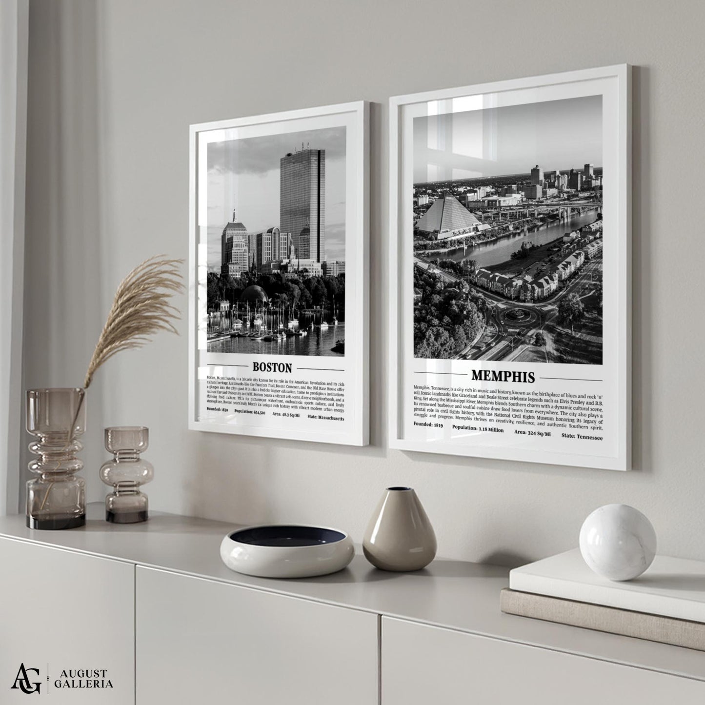 Memphis Black & White City Print