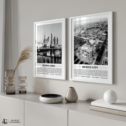 Mexico City Black & White City Print