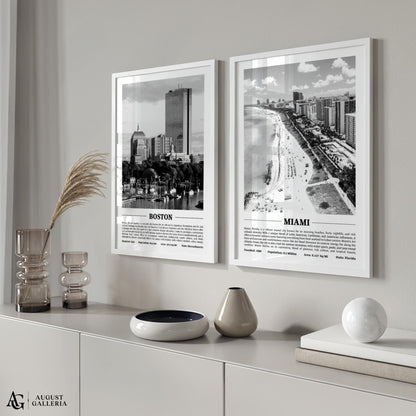 Miami Black & White City Print