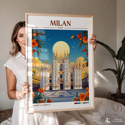 Milan Italy Retro Travel Print