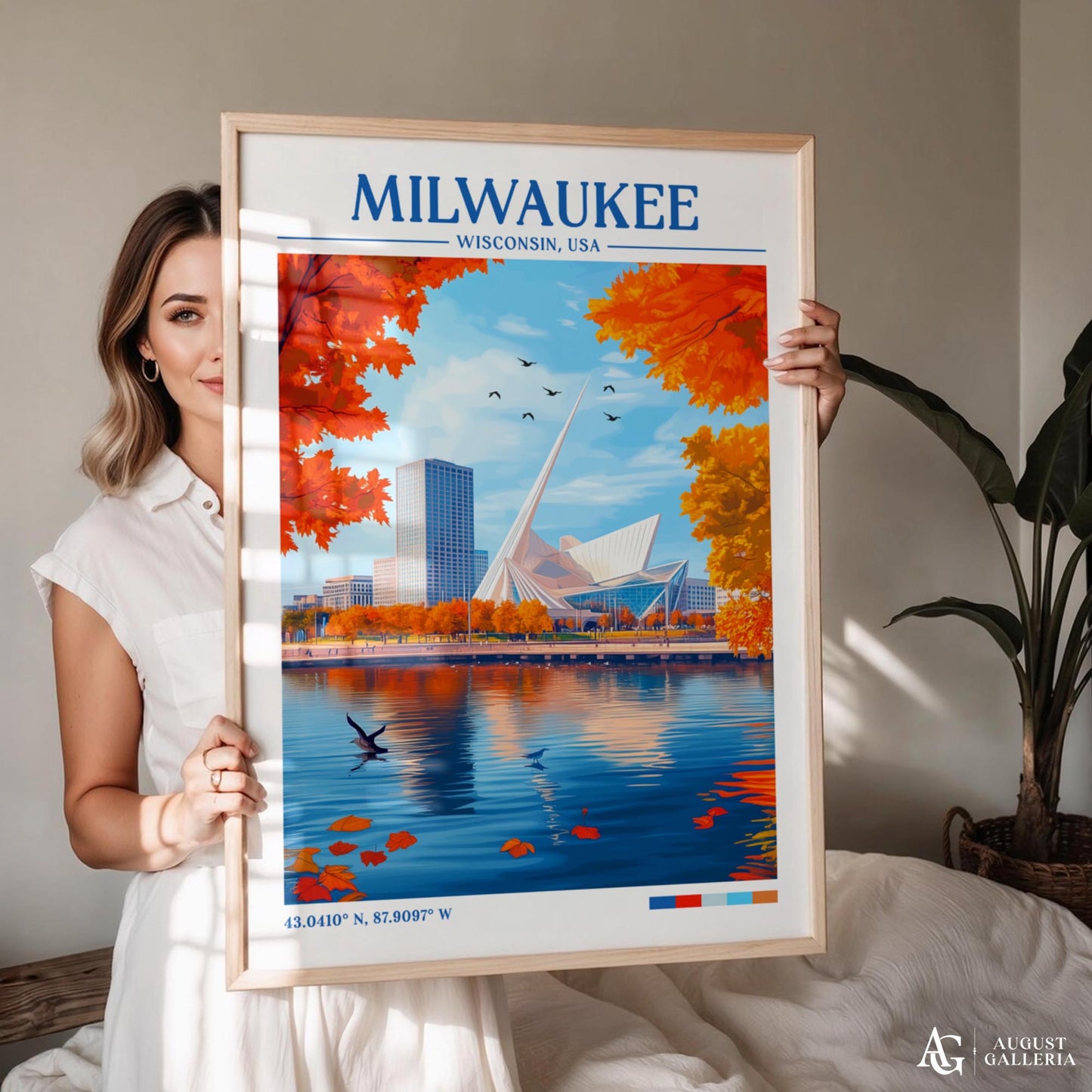 Milwaukee Wisconsin Retro Travel Print