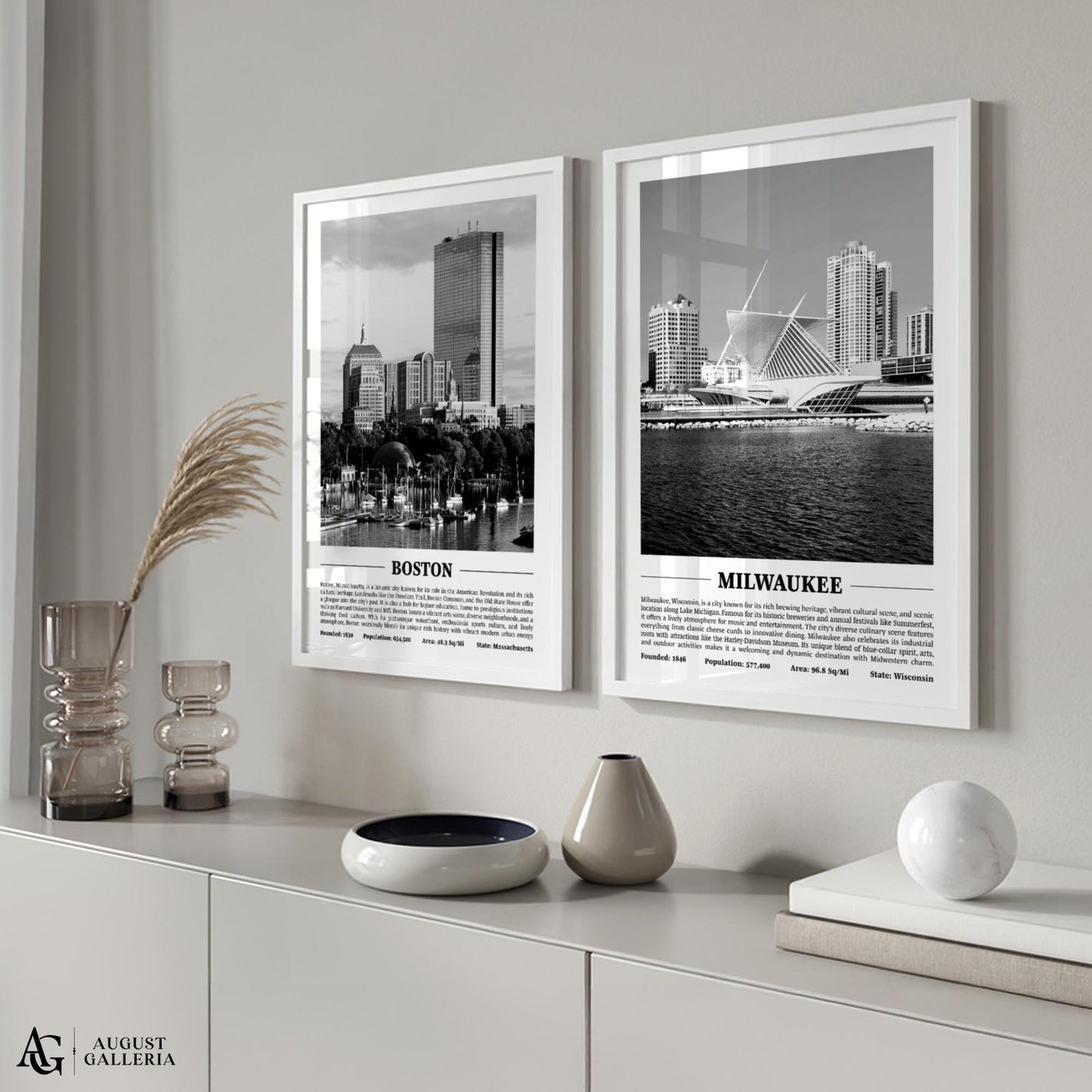 Milwaukee Black & White City Print