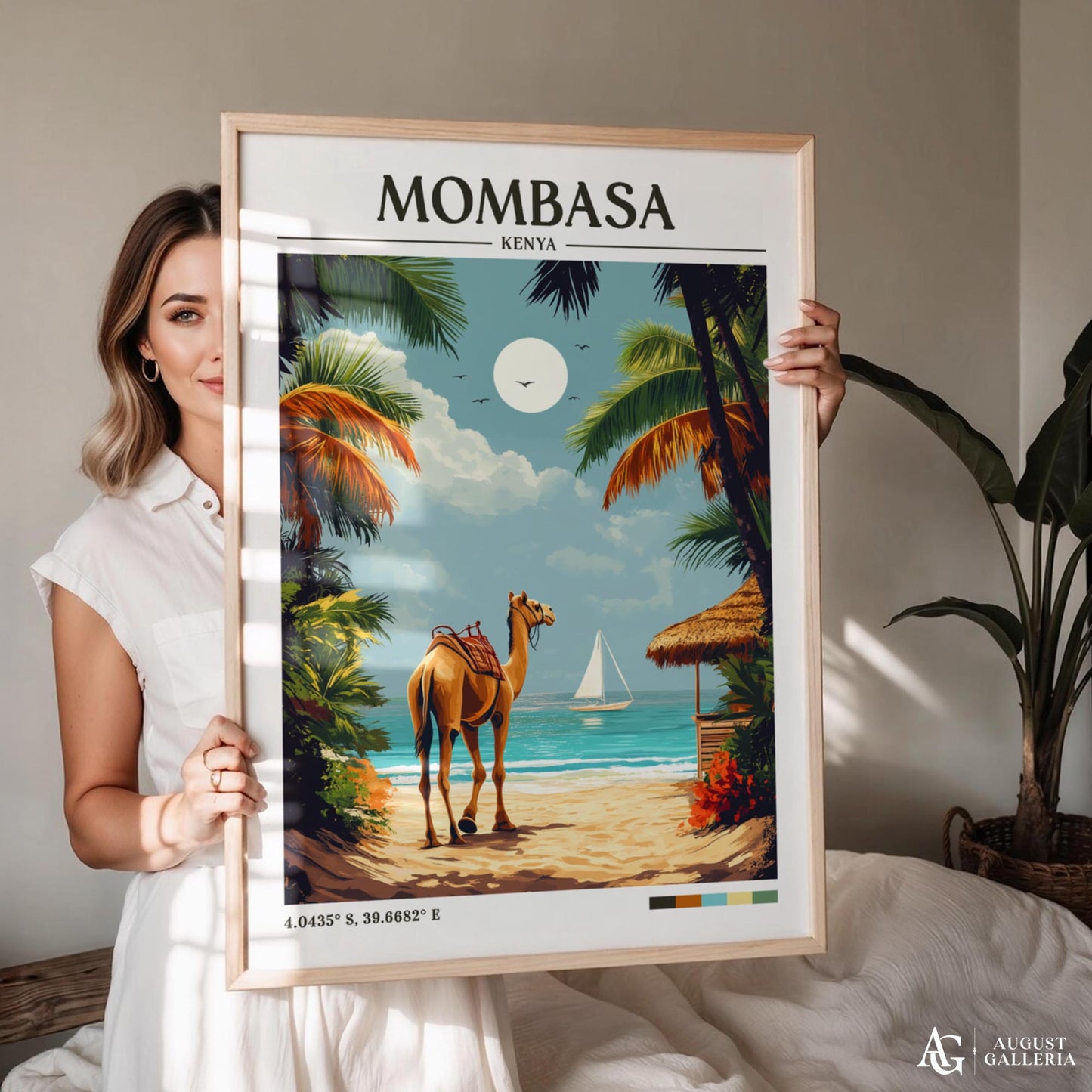 Mombasa Kenya Retro Travel Print
