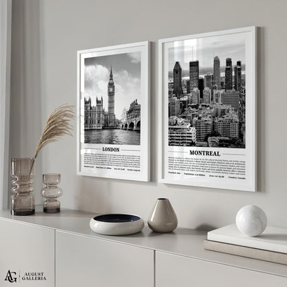 Montreal Black & White City Print