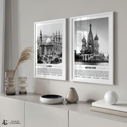 Moscow Black & White City Print