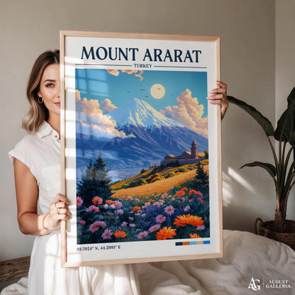 Mount Ararat Retro Travel Print