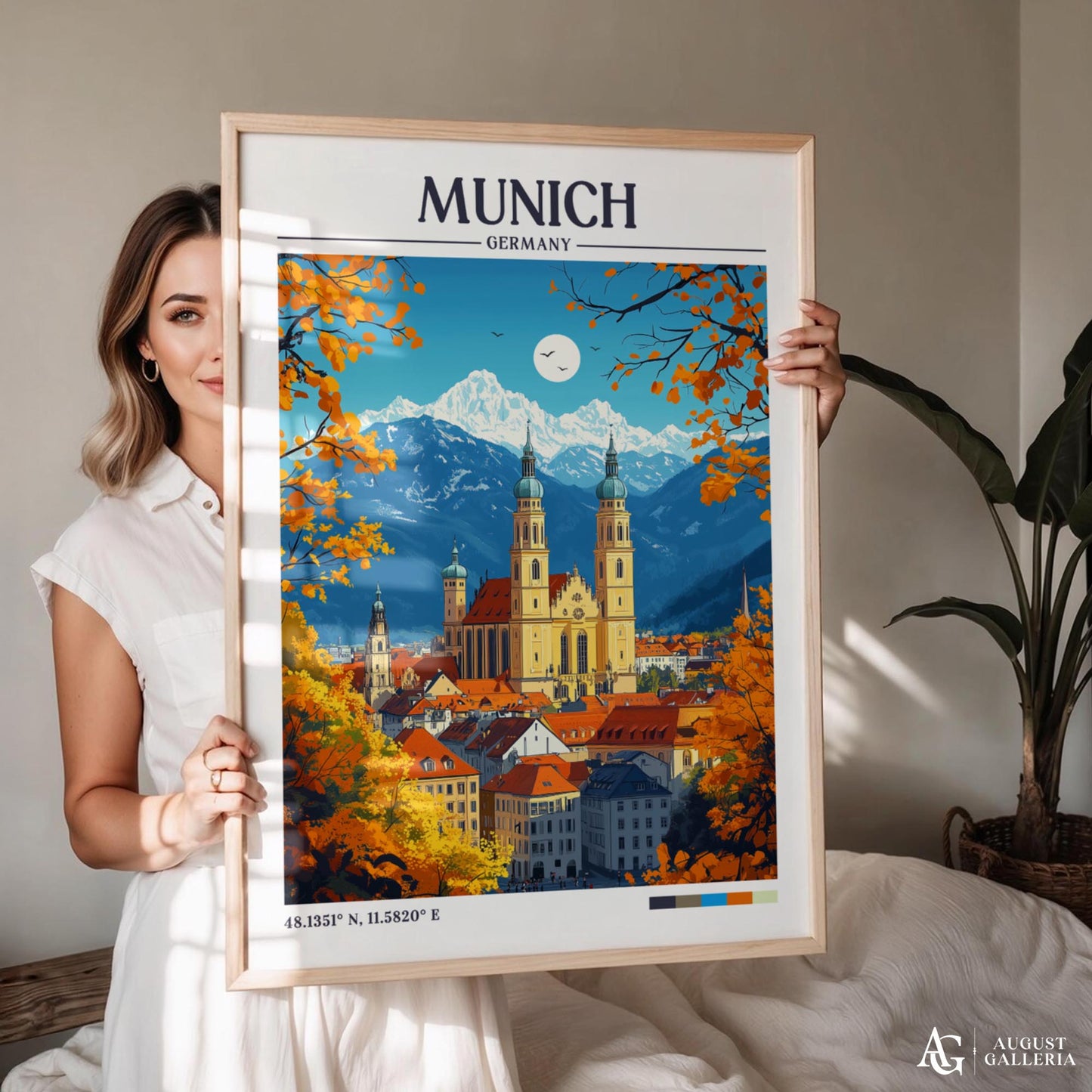 Munich Germany Retro Travel Print