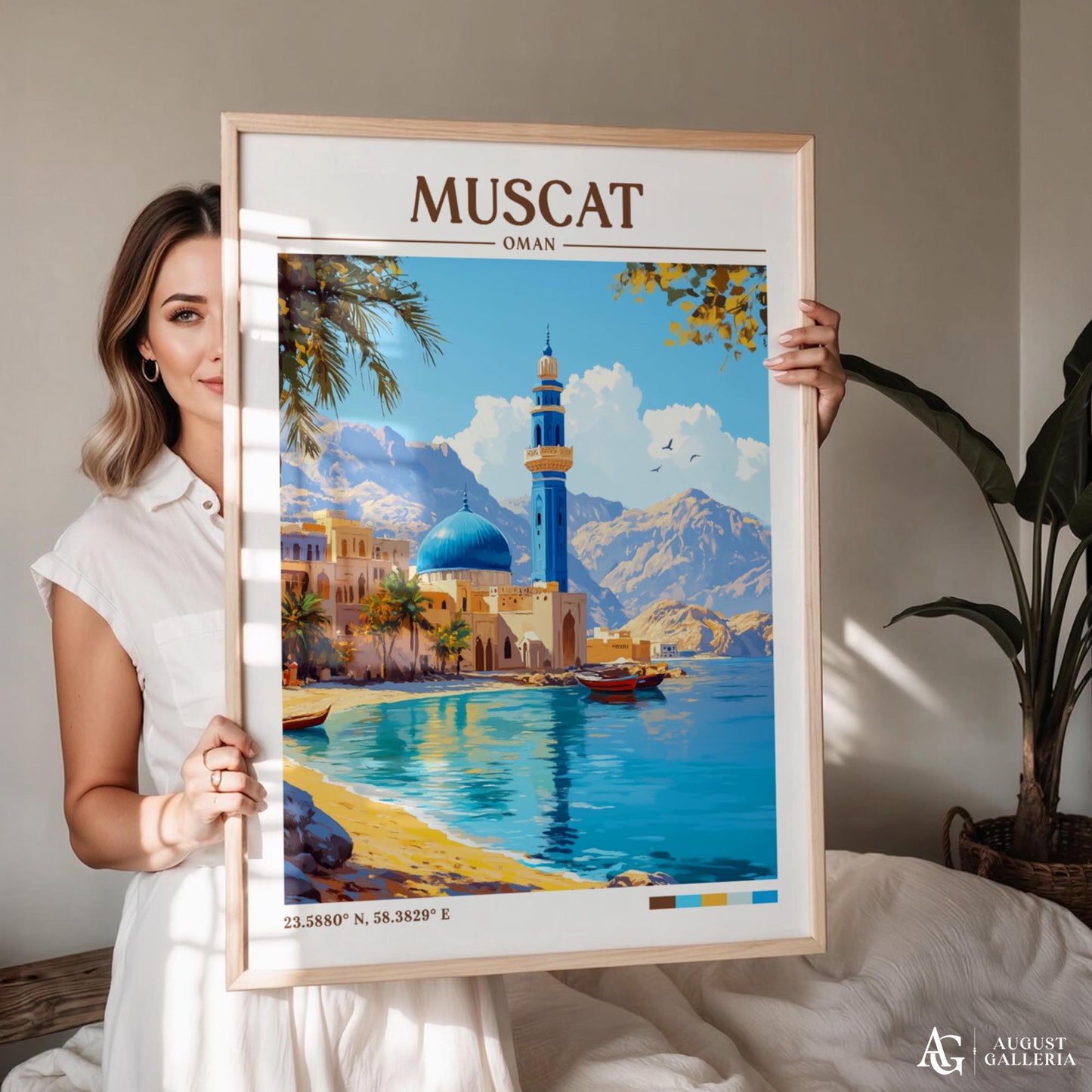 Muscat Oman Retro Travel Print