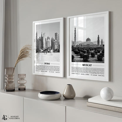 Muscat Black & White City Print