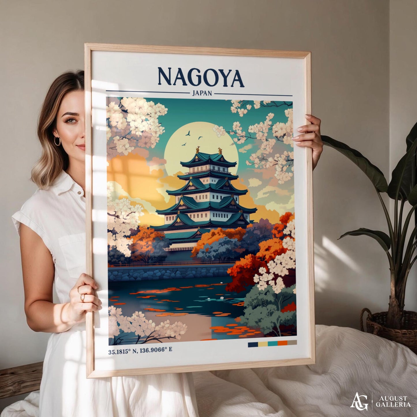 Nagoya Japan Retro Travel Print