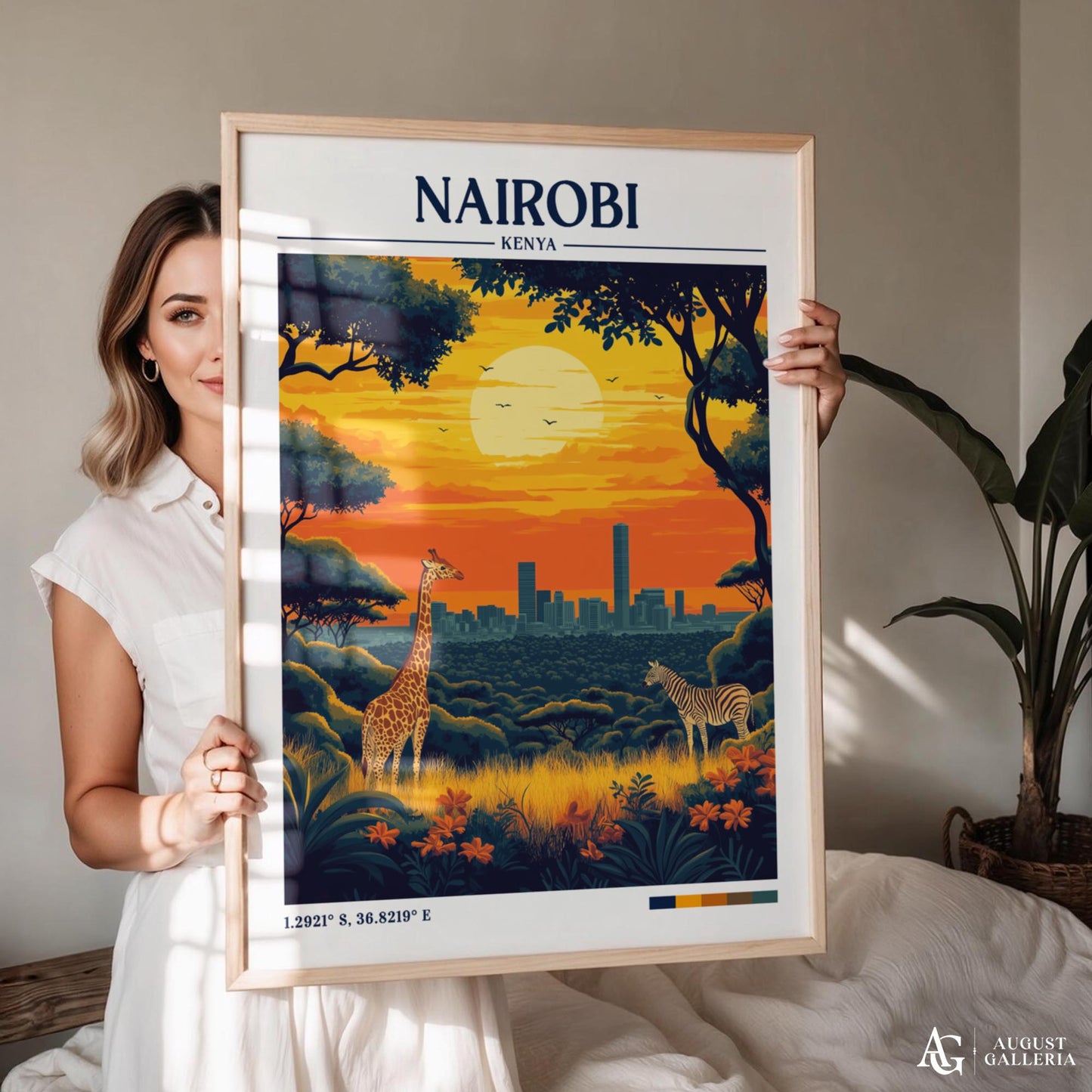 Nairobi Kenya Retro Travel Print