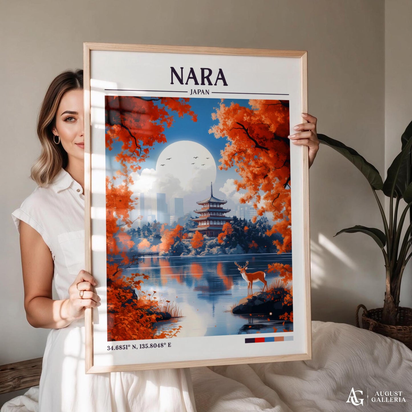 Nara Japan Retro Travel Print
