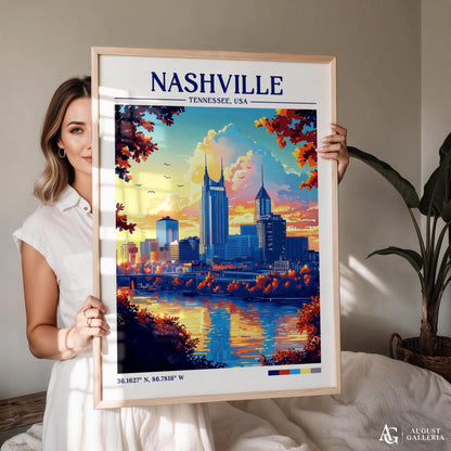 Nashville Tennessee Retro Travel Print